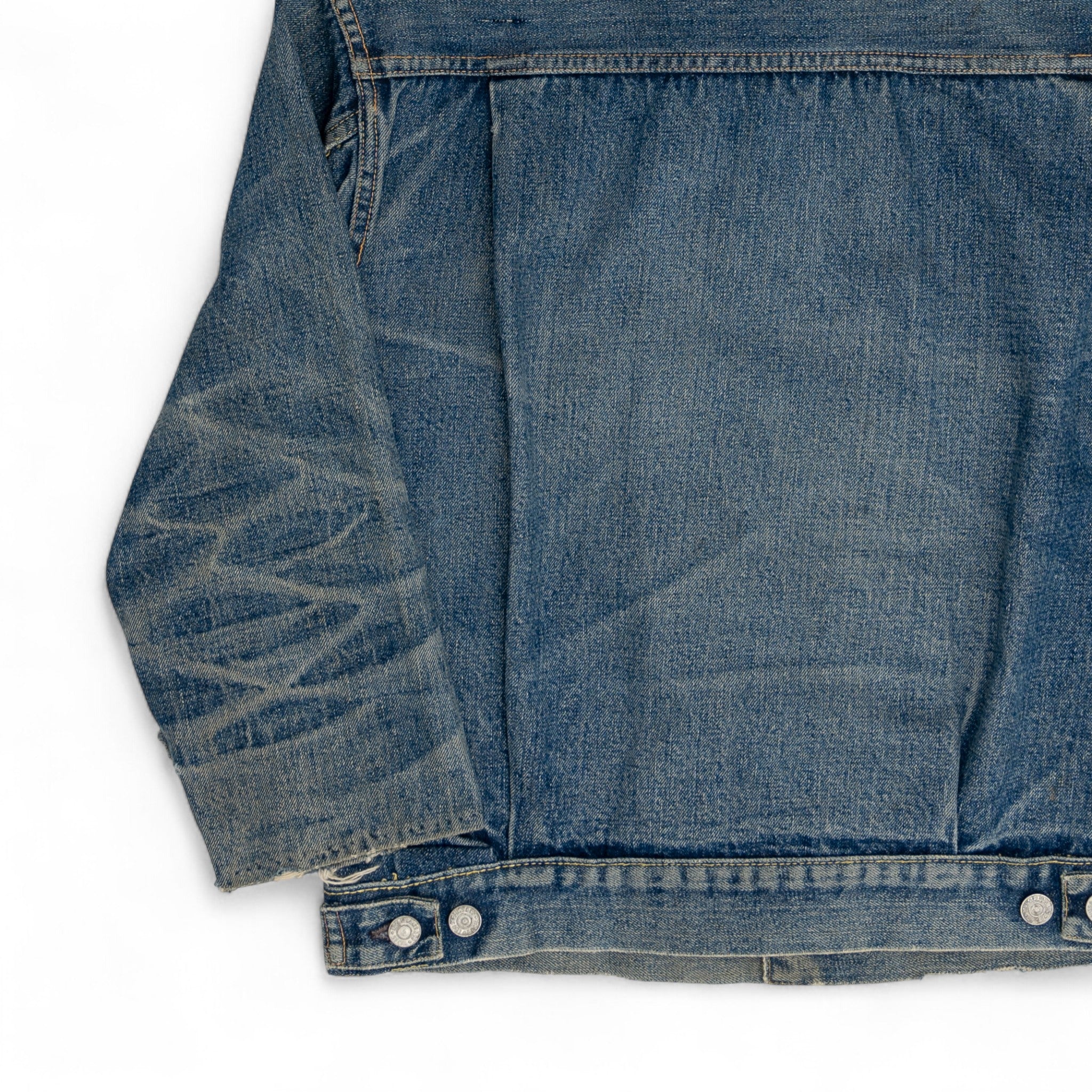 DISTRESSED/REPAIRED LEVI'S 507XX TYPE II DENIM JACKET - 1950'S