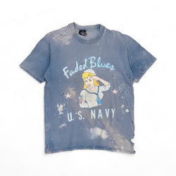 THRASHED SINGLE STITCH FADED BLUES TEE - 1980'S