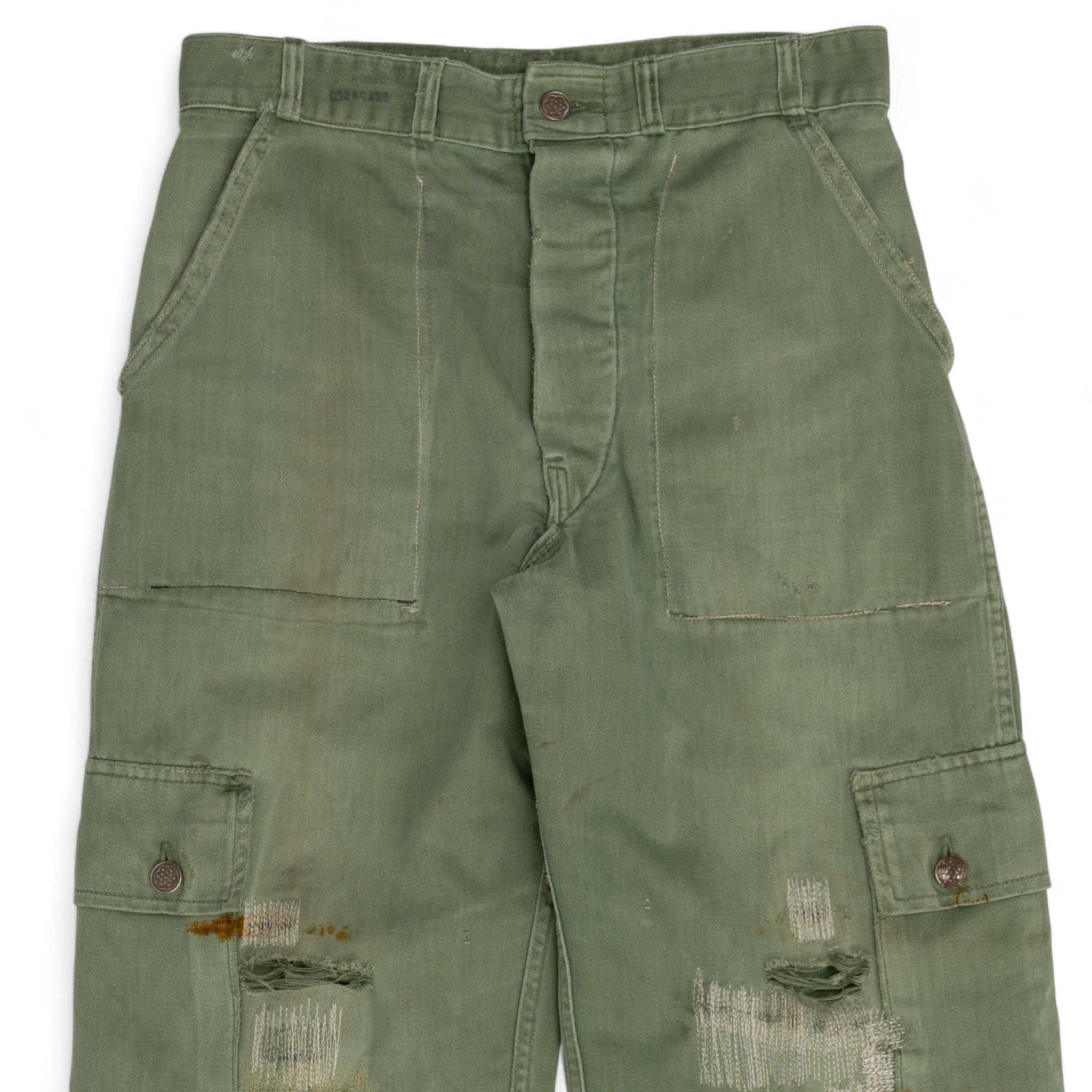 DISTRESSED/REPAIRED 13 STAR FATIGUE PANTS - 1940'S