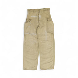 PAINT-SPLATTER TAN HBT CARGO PANTS - 1940'S