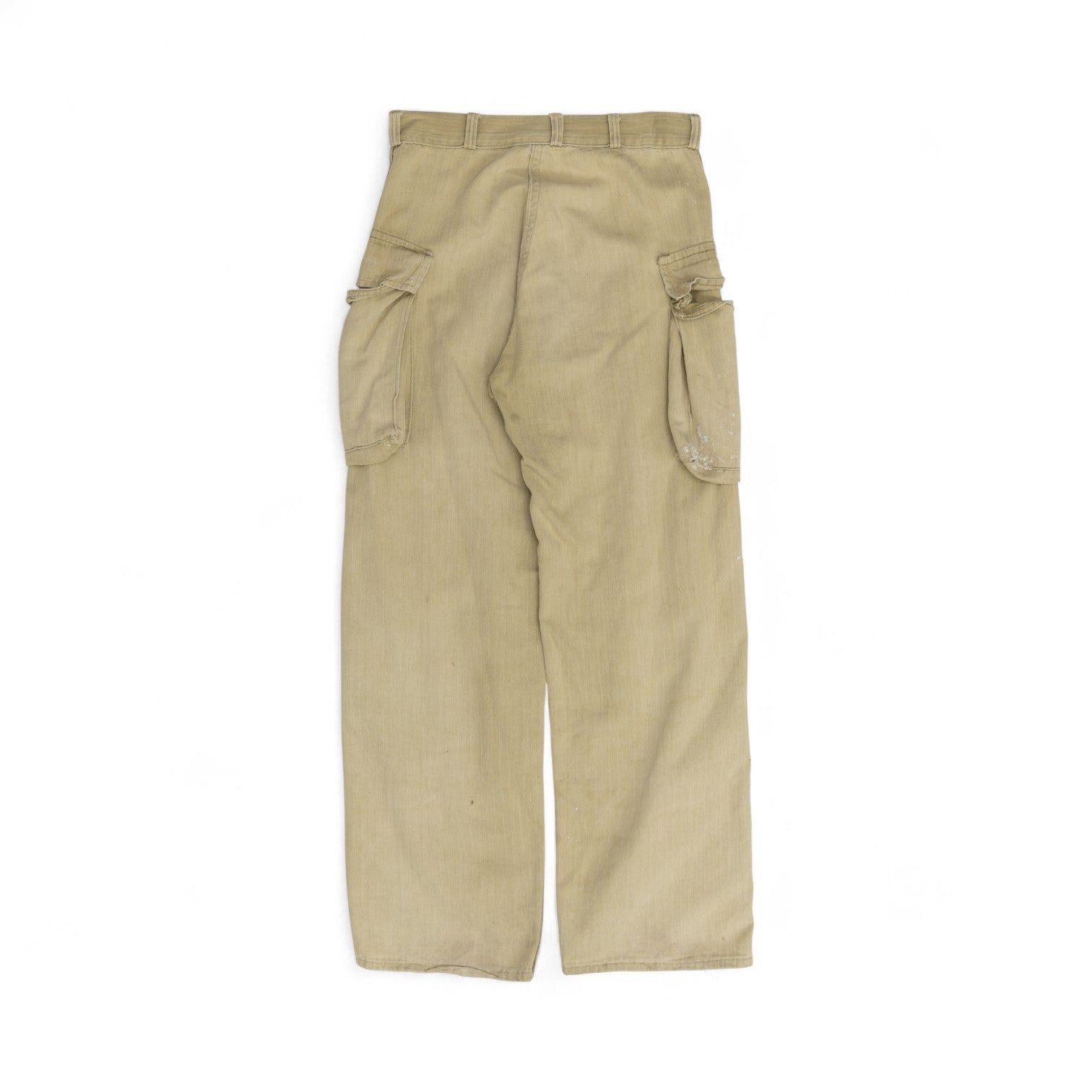 PAINT-SPLATTER TAN HBT CARGO PANTS - 1940'S