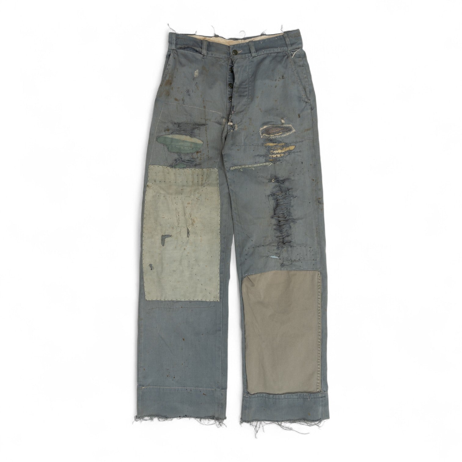 THRASHED/REPAIRED PENNEYS ARMY CLOTH CHINOS - 1950'S