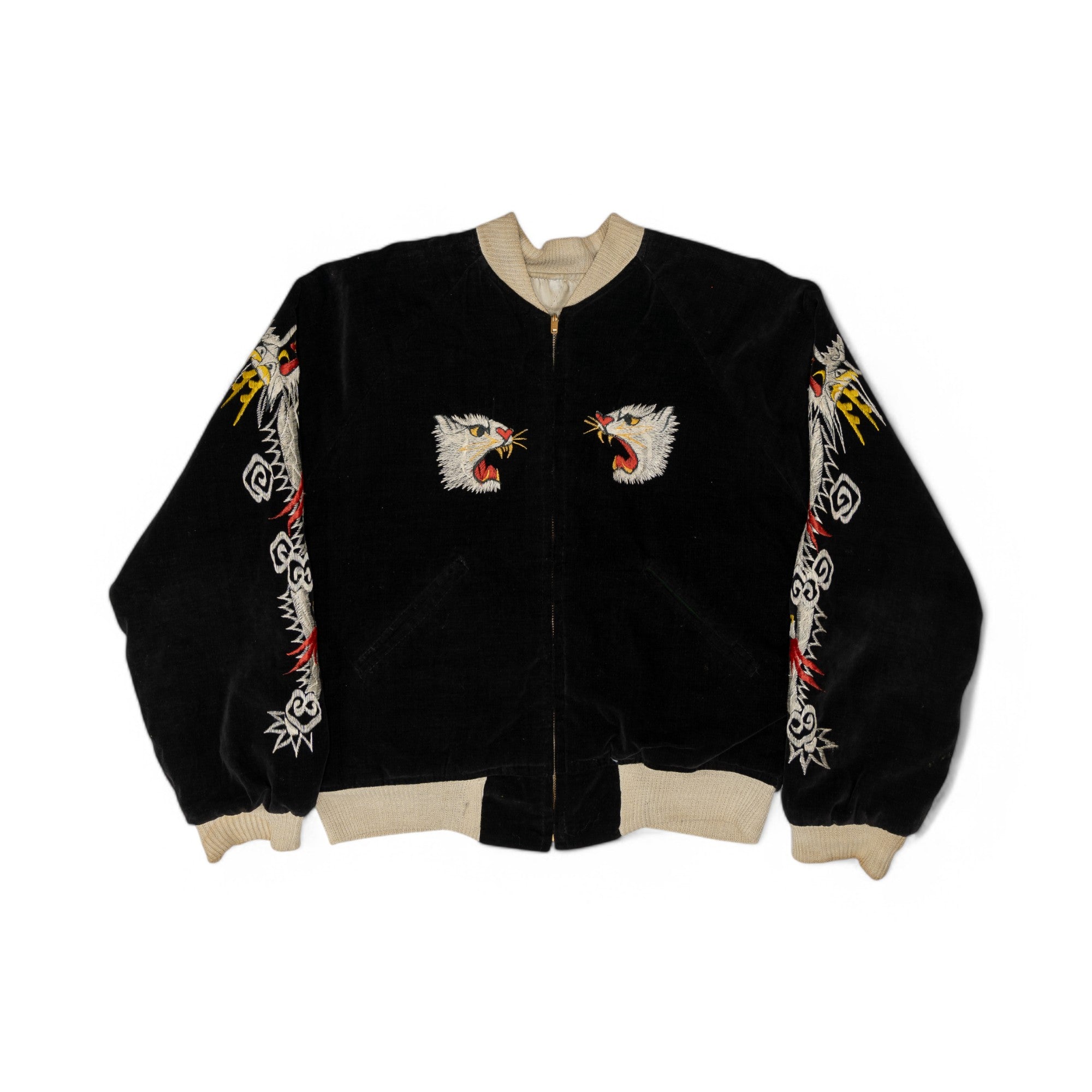 REVERSABLE VELVETEEN SOUVENIR/SUKAJAN JACKET (JAPAN) - 1950'S