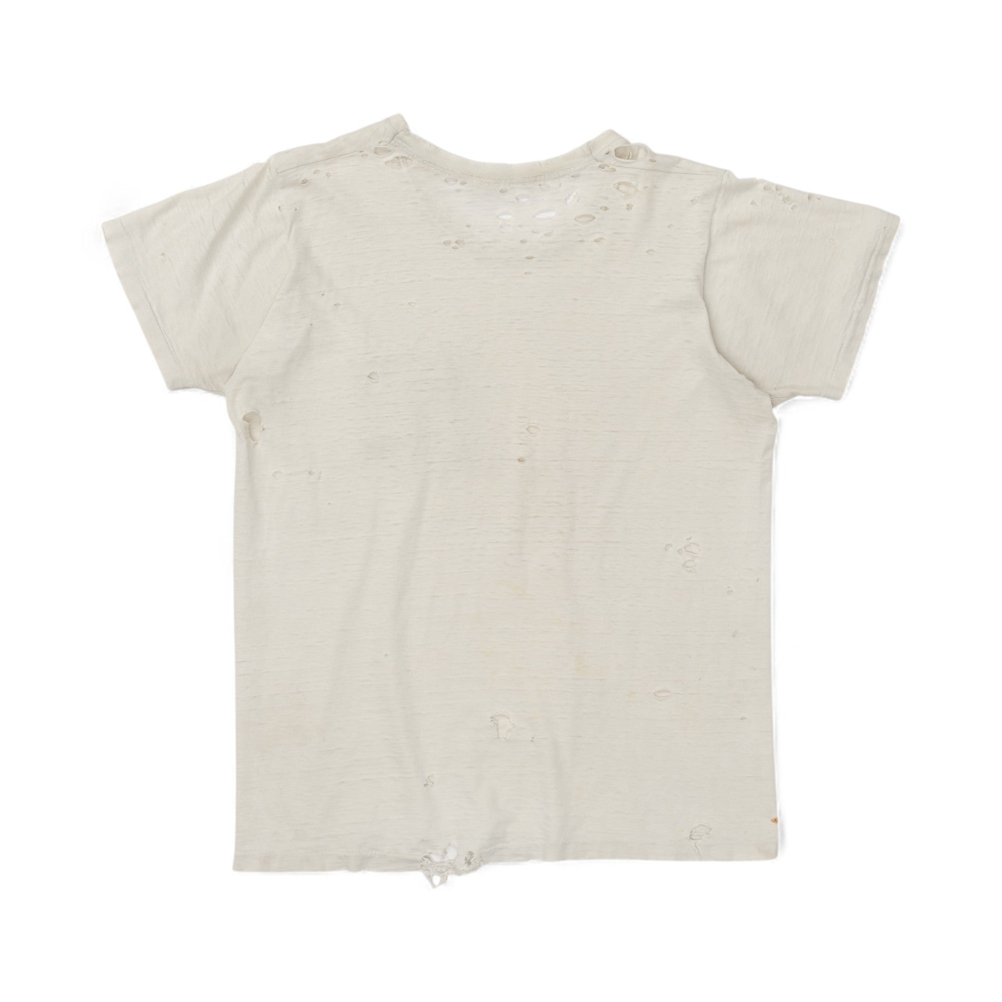 PERFECTLY DISTRESSED WHITE POCKET TEE - 1970/80'S