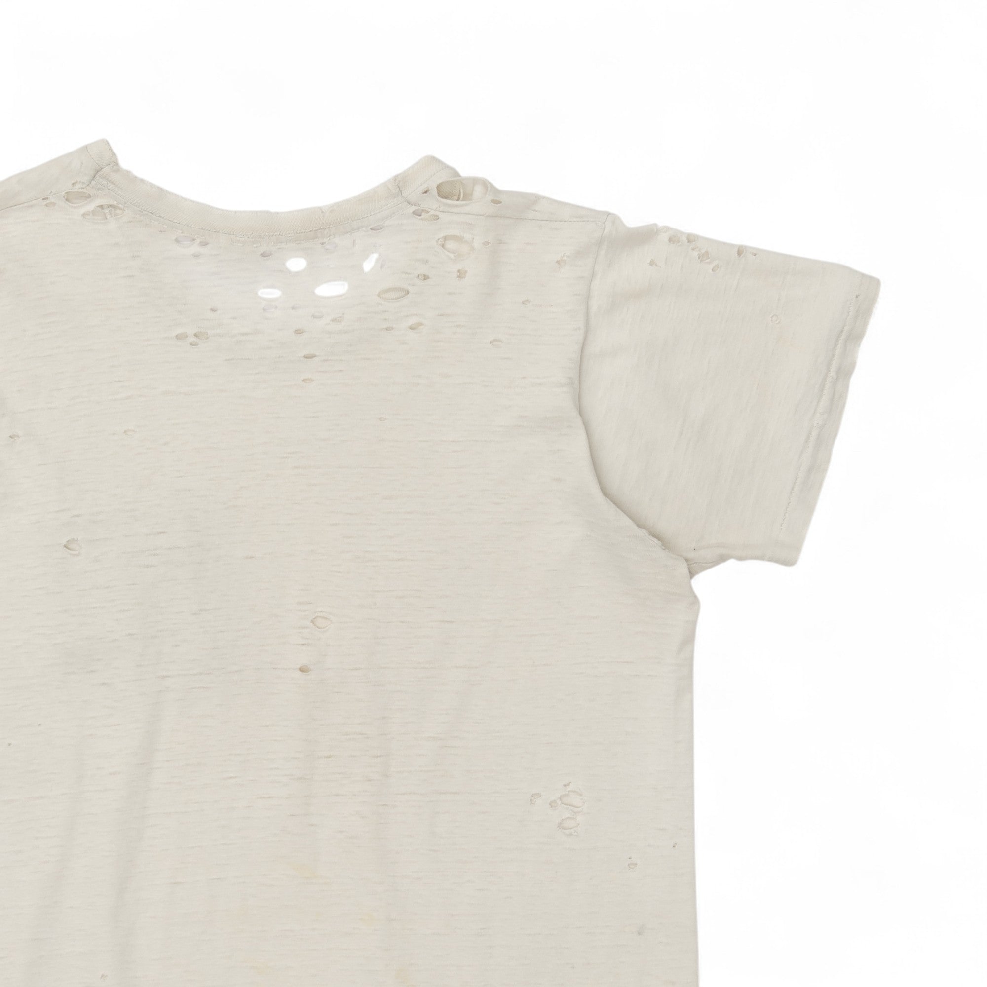 PERFECTLY DISTRESSED WHITE POCKET TEE - 1970/80'S