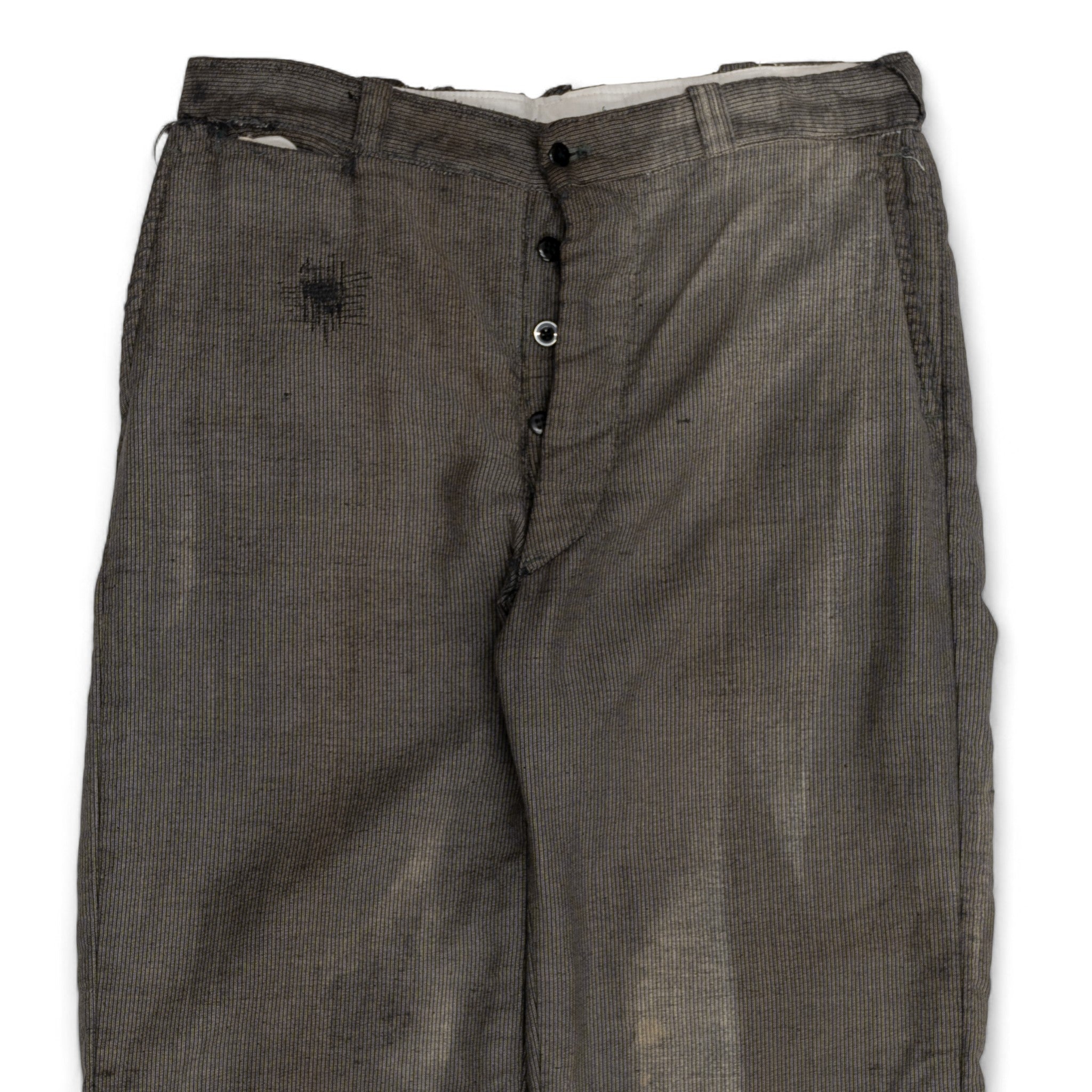 THRASHED/SUN-FADED/REPAIRED STIFEL S&P TROUSERS - 1940'S