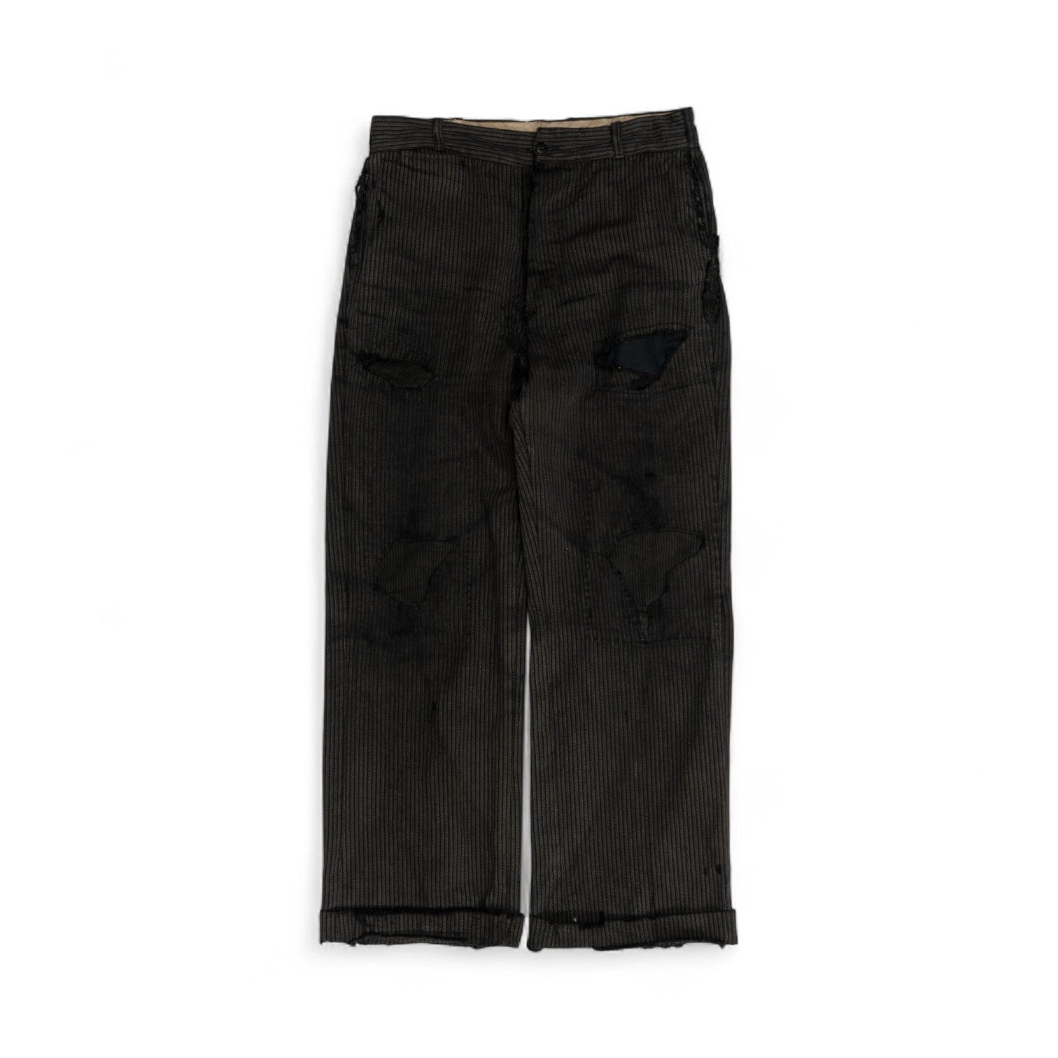 DISTRESSED/REPAIRED S&P WORK PANTS - 1930'S