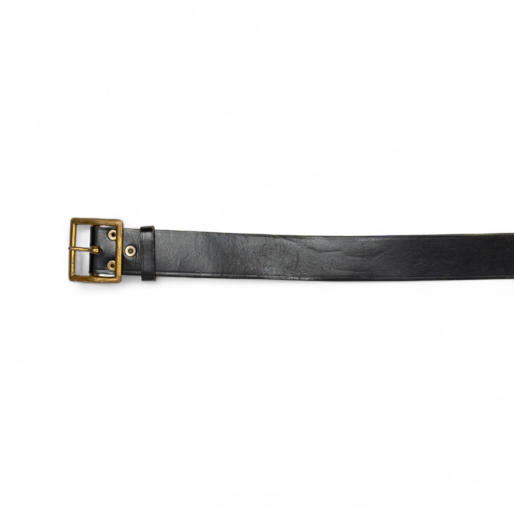 VINTAGE LEATHER BELT W/ BRASS BUCKLE - 1950'S