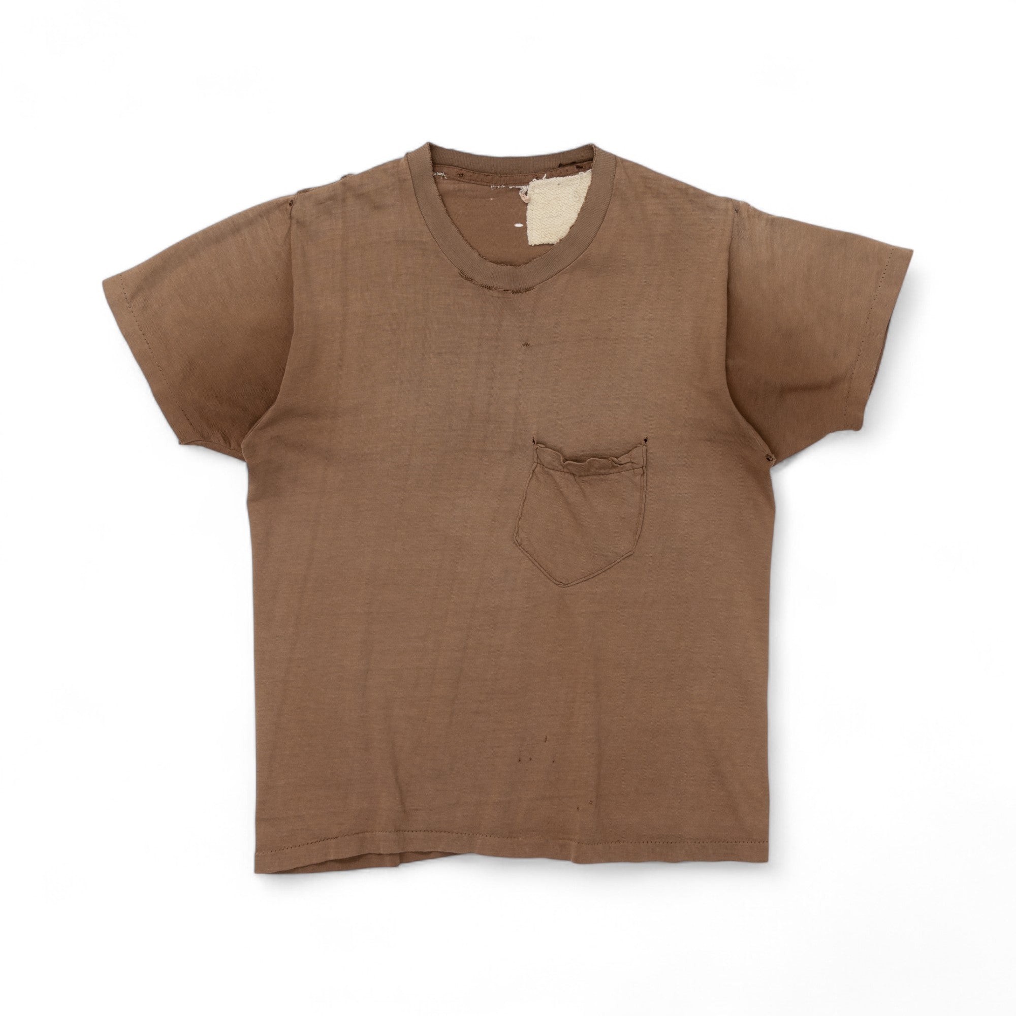 FADED/DISTRESSED/REPAIRED POCKET TEE - 1960/70'S