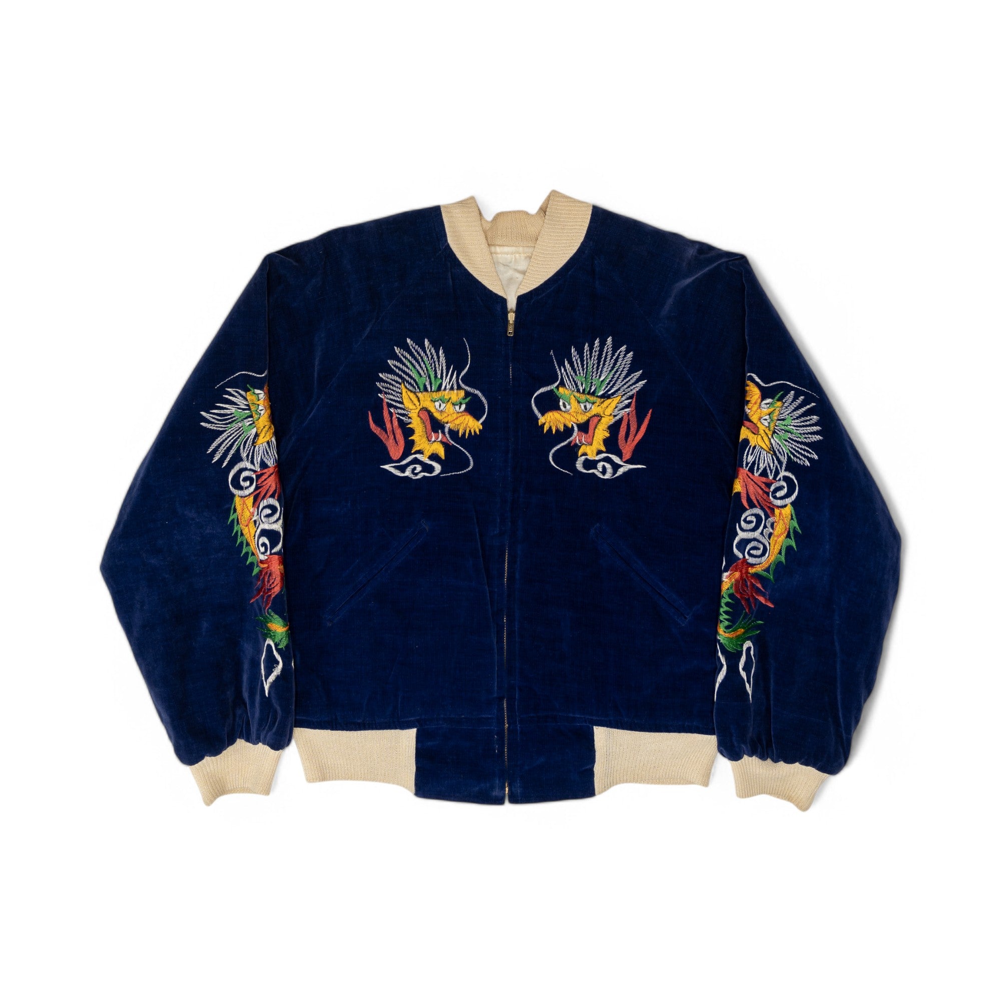 REVERSABLE VELVETEEN SOUVENIR/SUKAJAN JACKET (JAPAN) - 1950'S