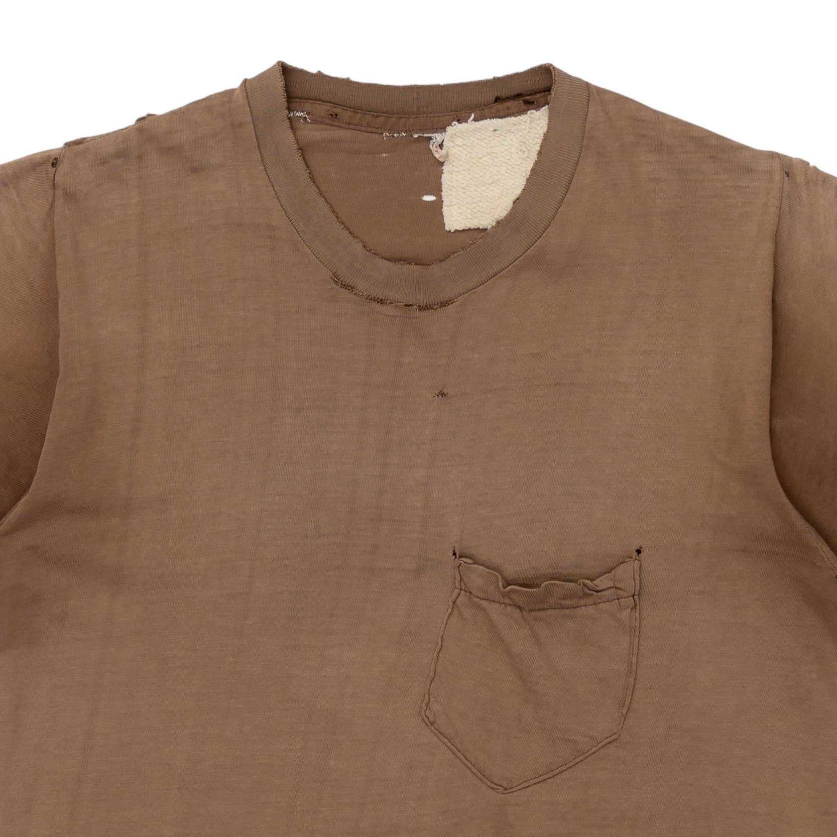 FADED/DISTRESSED/REPAIRED POCKET TEE - 1960/70'S