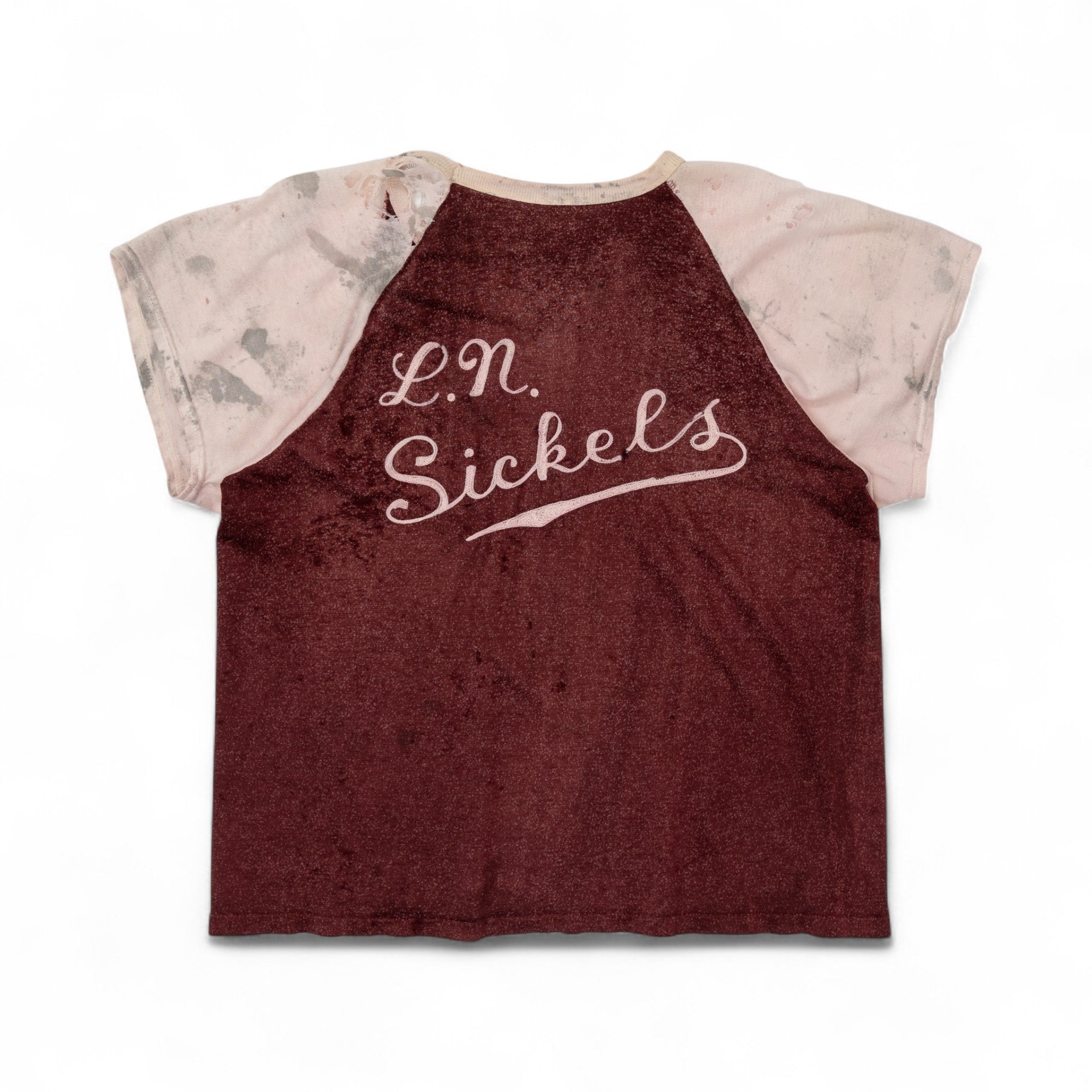 DISTRESSED CHAINSTITCH 'L.N. SICKELS' RAGLAN SHIRT - 1940'S