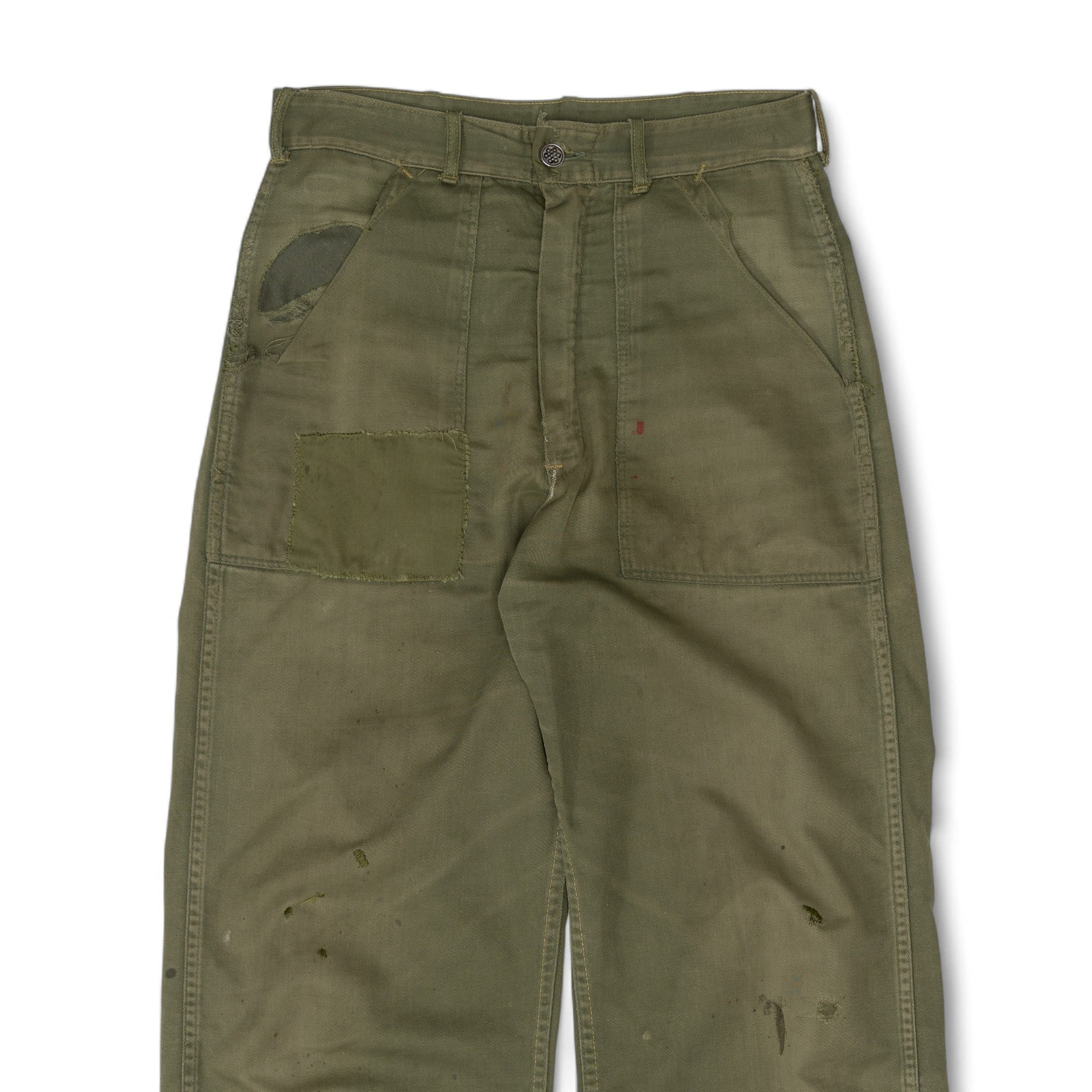 REPAIRED/DISTRESSED 13 STAR HBT PANTS - 1940'S