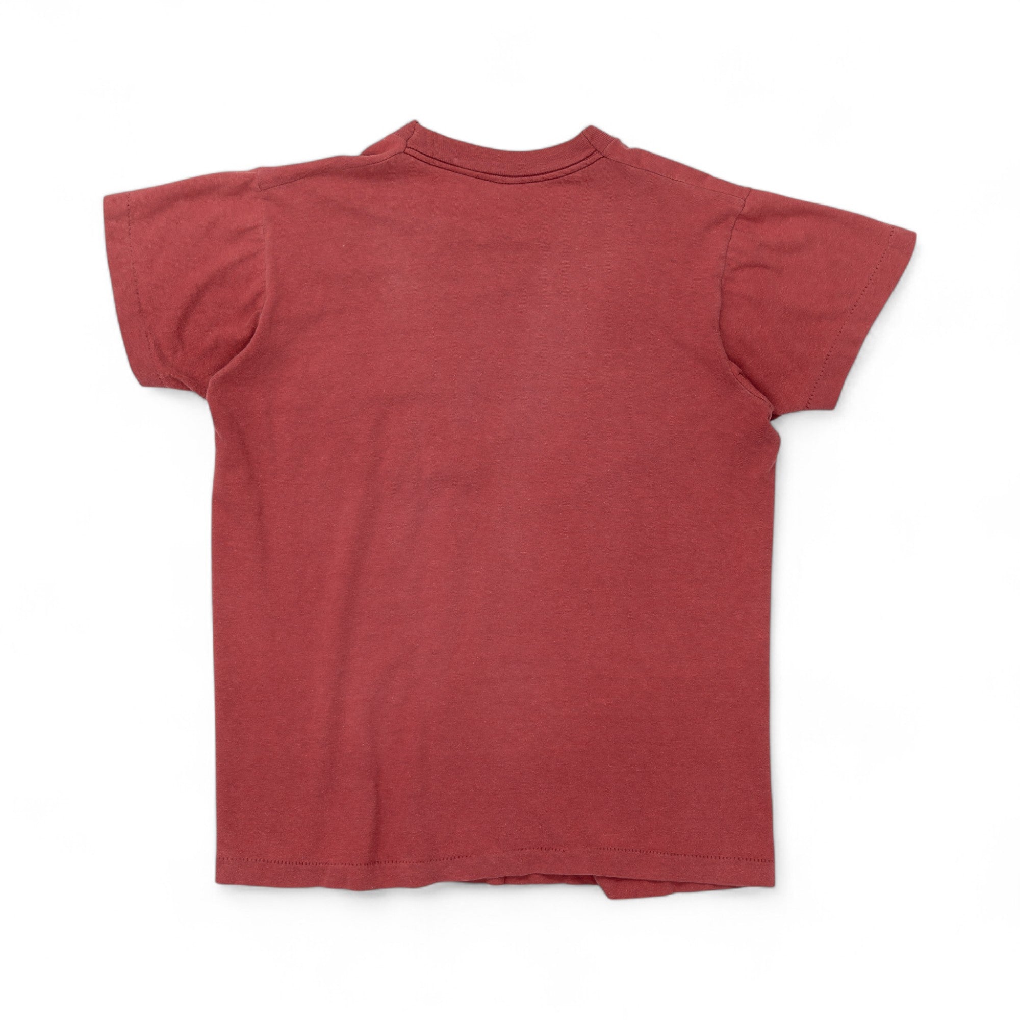 RED SINGLE STITCH POCKET TEE - 1970/80'S