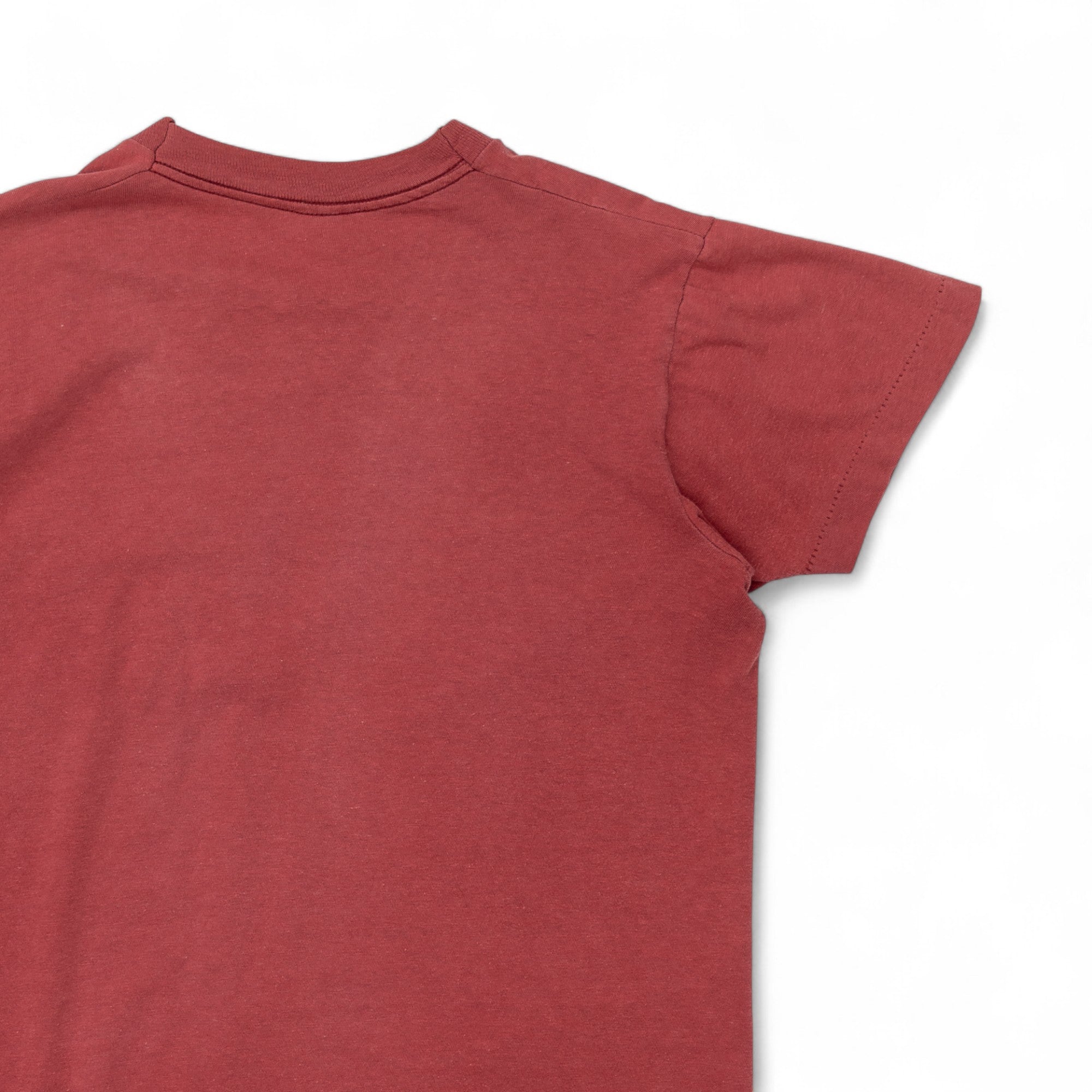 RED SINGLE STITCH POCKET TEE - 1970/80'S