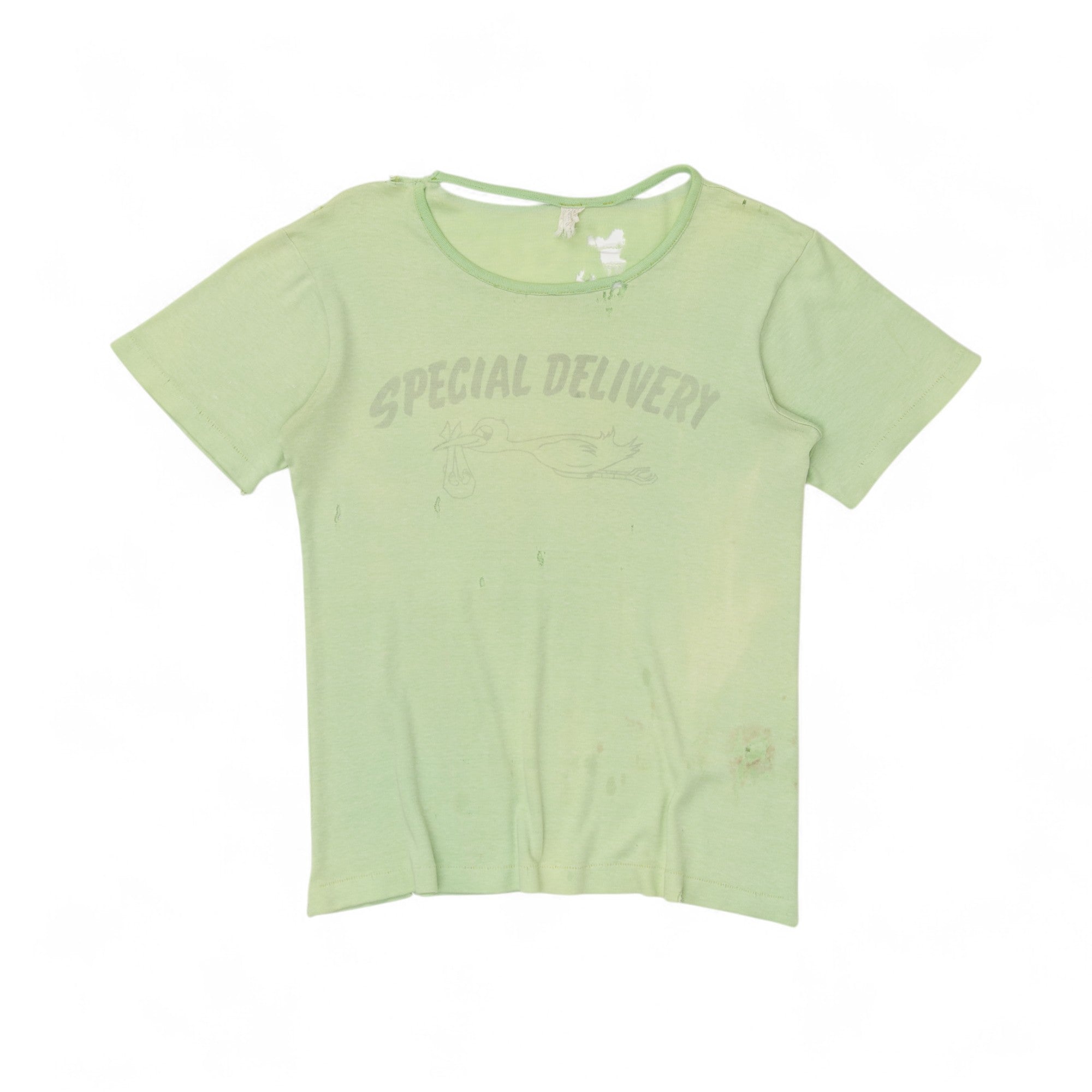 SUPER SOFT/DISTRESSED 'SPECIAL DELIVERY' TEE - 1940/50'S