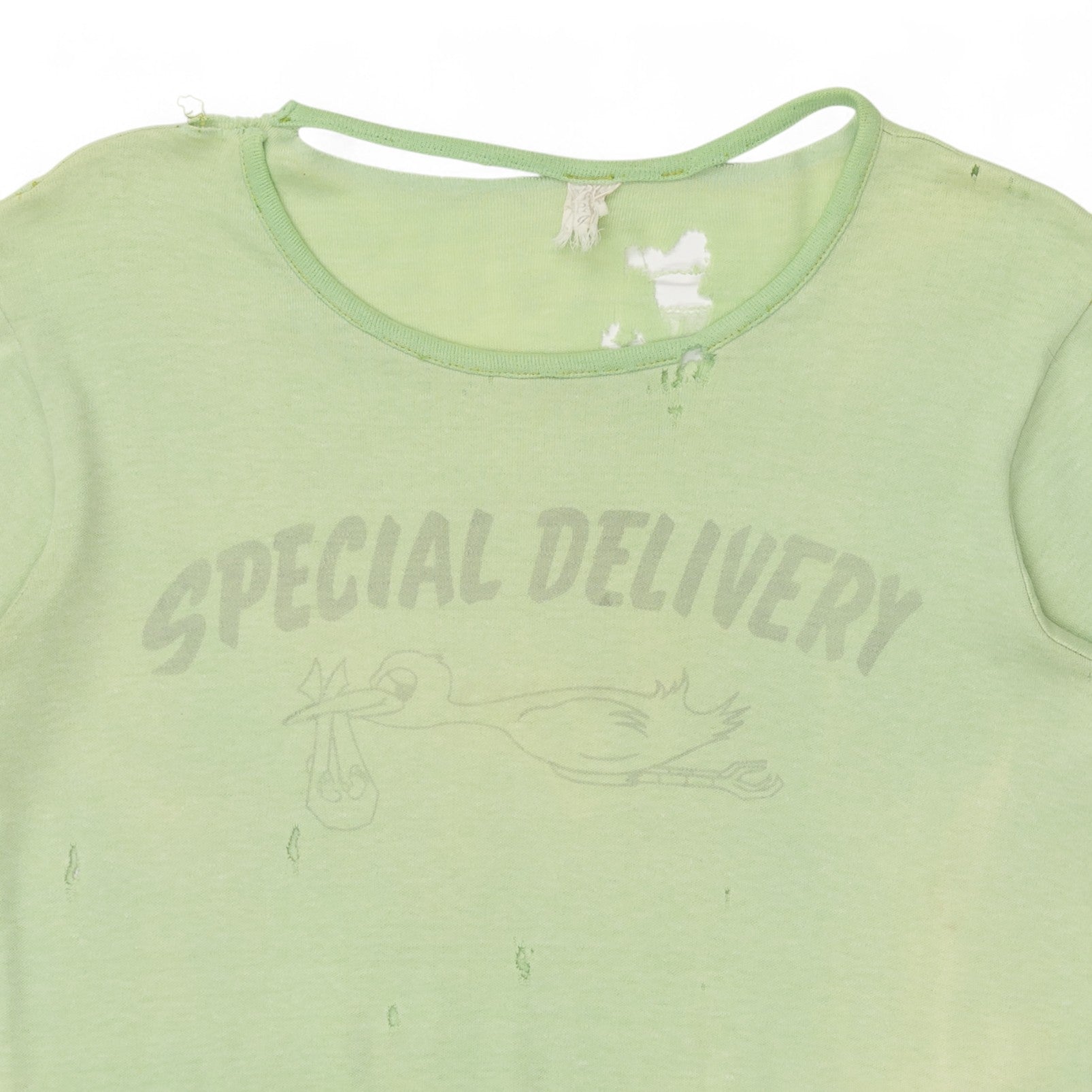 SUPER SOFT/DISTRESSED 'SPECIAL DELIVERY' TEE - 1940/50'S