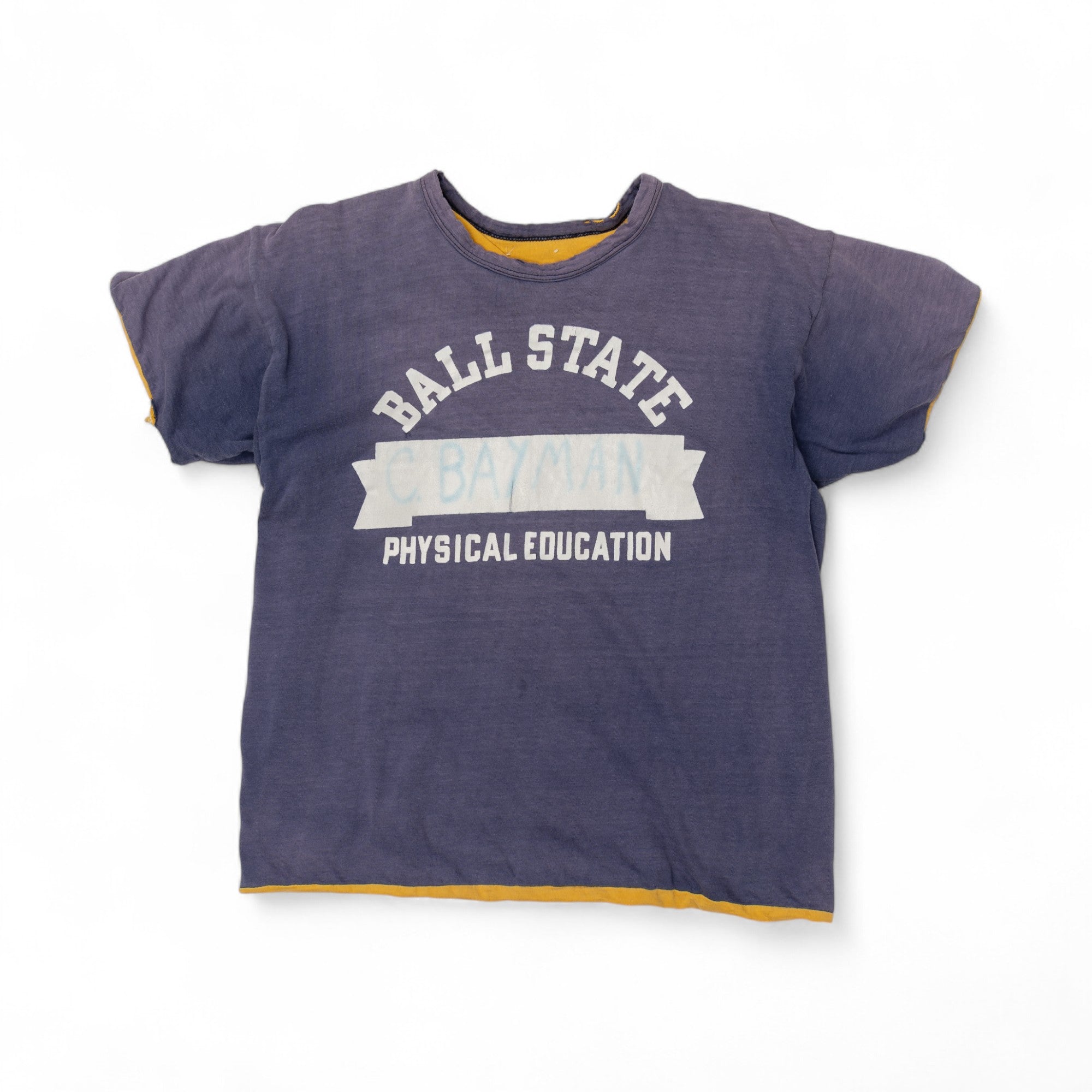 DOUBLE FACE 'BALL STATE PHYSICAL EDUCATION' TEE - 1960'S