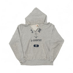 HEAVILY DISTRESSED CHAMPION REVERSE WEAVE 'JFK CROSS COUNTRY' HOODIE - 1970'S