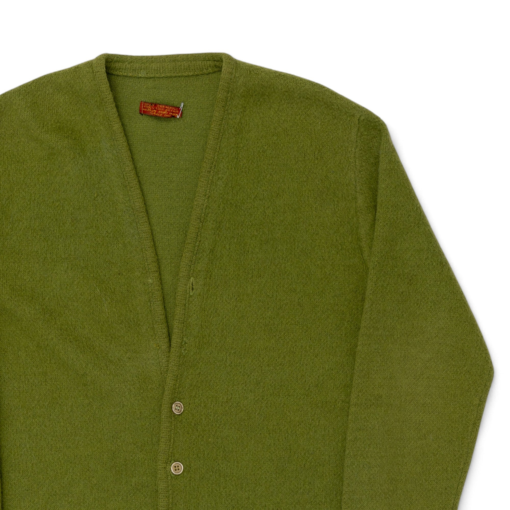 SOFT GREEN MOHAIR CARDIGAN - 1960/70'S