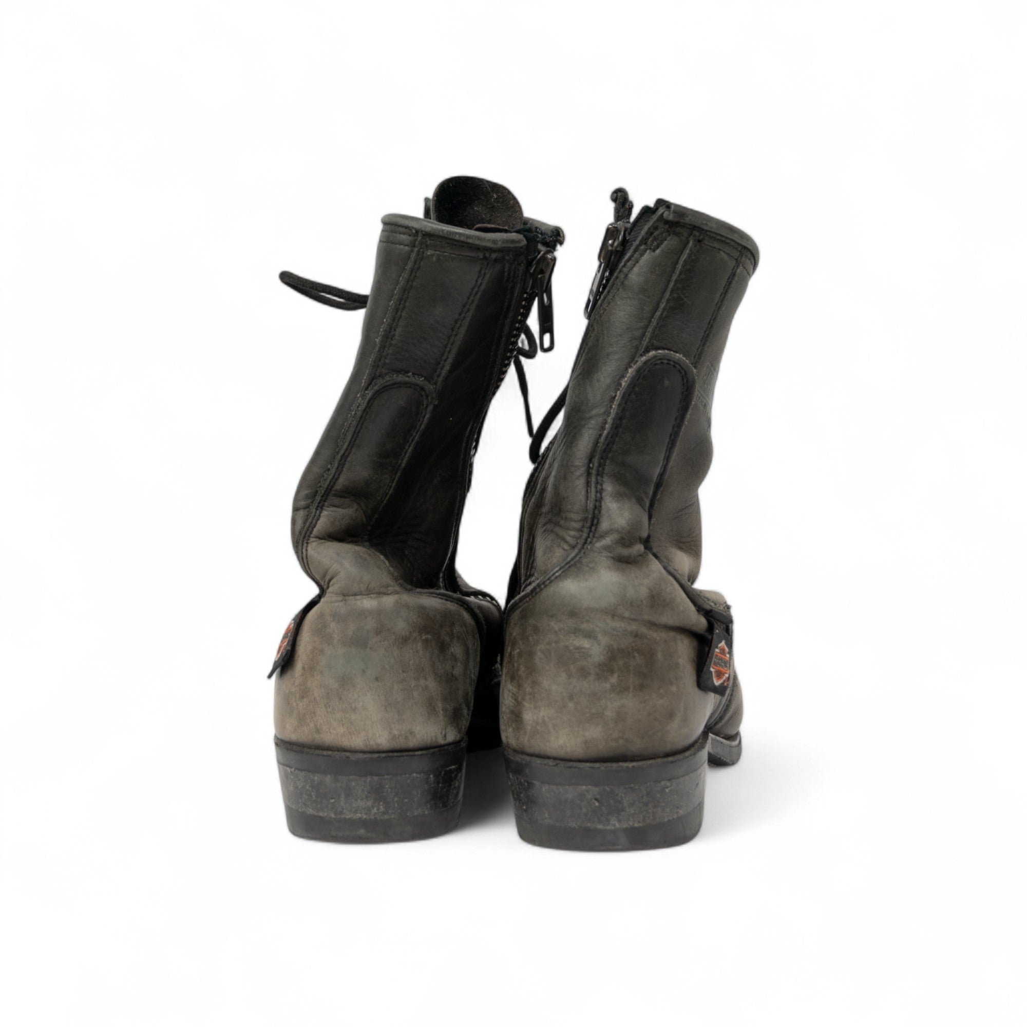 DISTRESSED HARLEY DAVIDSON COMBAT BOOTS - 1980/90'S