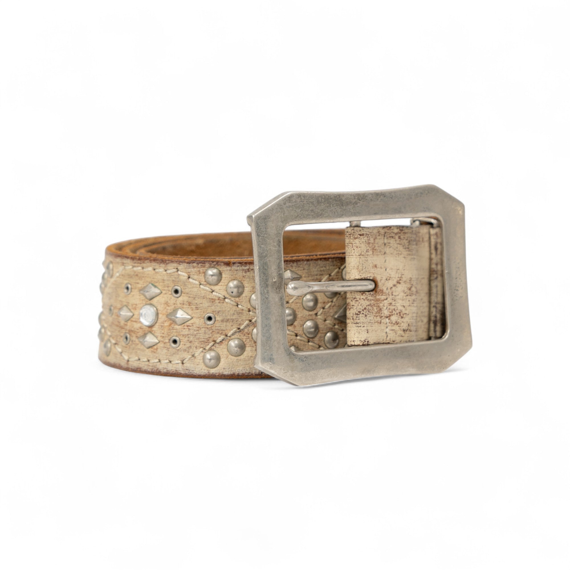 STUDDED LEATHER BELT - 1970'S