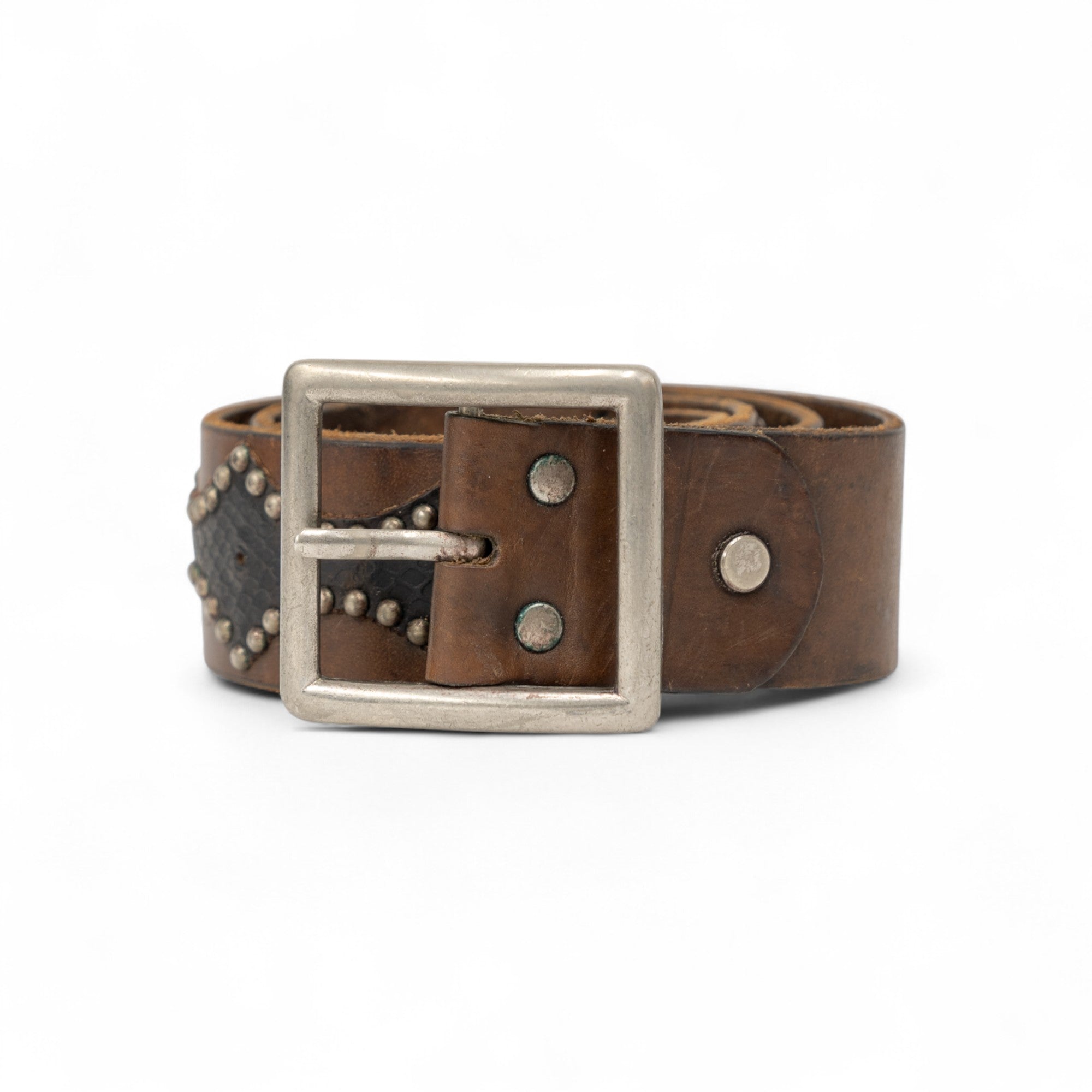 STUDDED LEATHER BELT - 2000'S