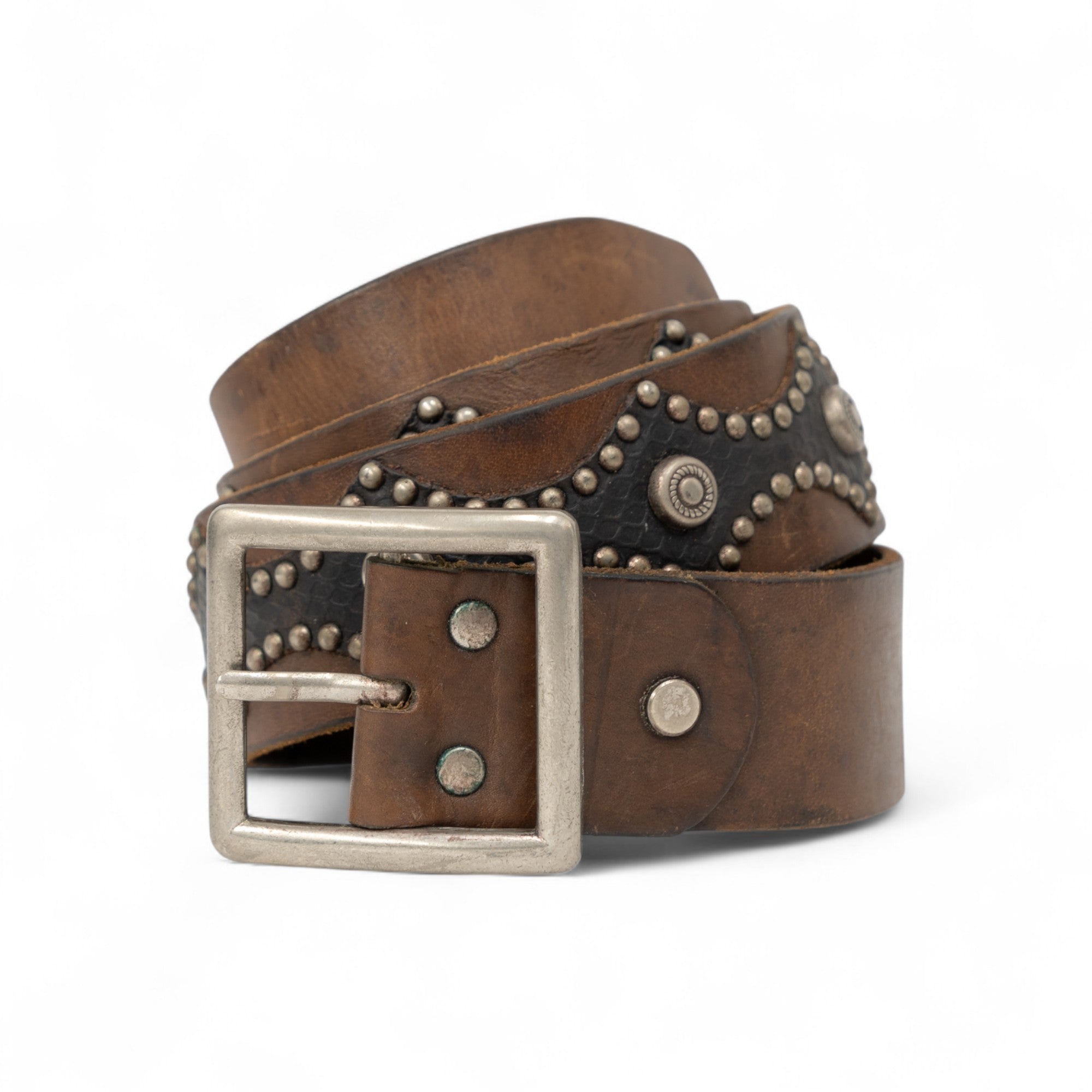 STUDDED LEATHER BELT - 2000'S