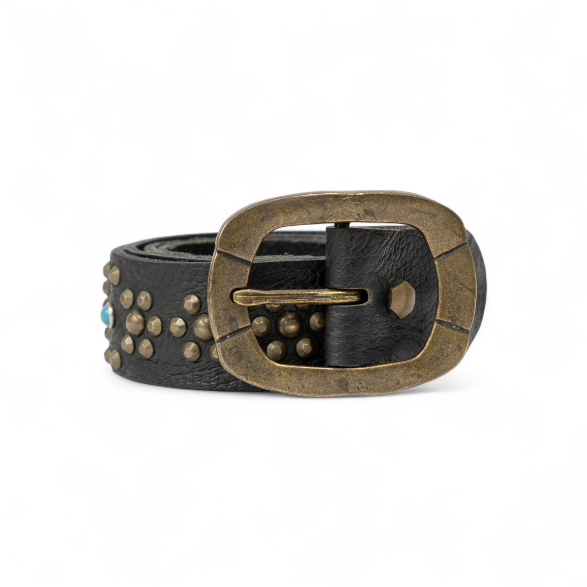 STUDDED LEATHER BELT - 1970'S