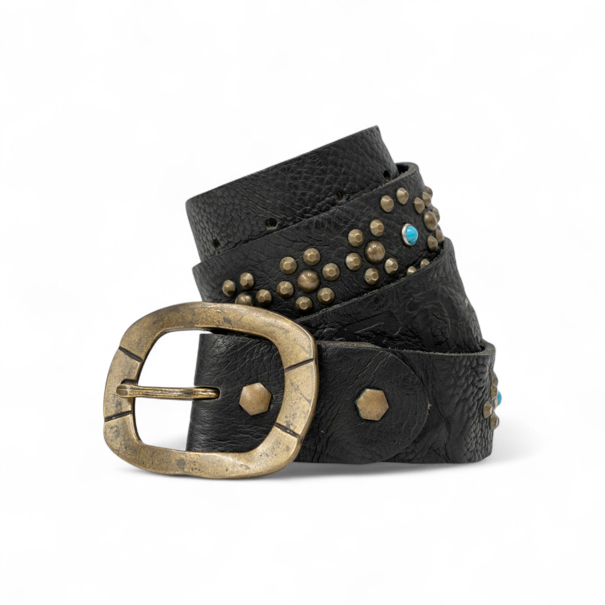 STUDDED LEATHER BELT - 1970'S