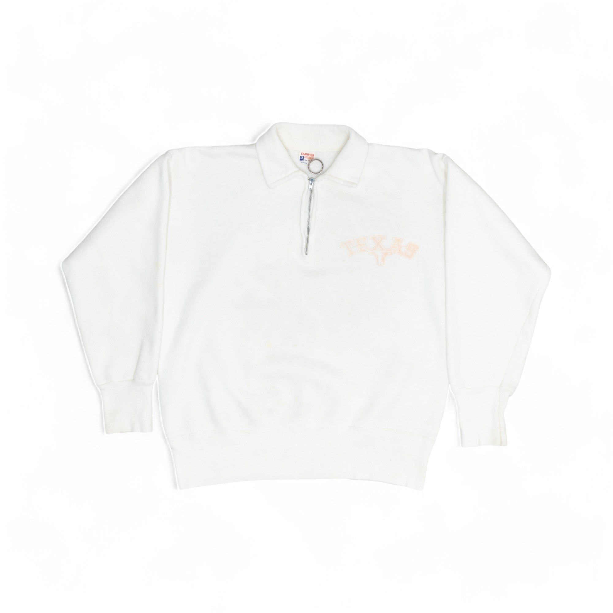 CHAMPION 'UNIVERSITY OF TEXAS' 1/4 ZIP SWEATSHIRT - 1950'S