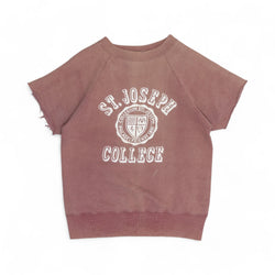 FADED 'ST. JOSEPH COLLEGE' RAGLAN CUT-OFF SWEATSHIRT - 1960'S