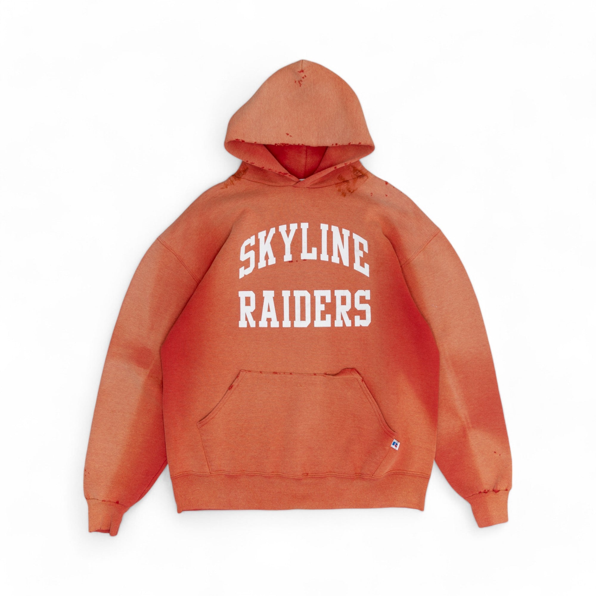 SUN-FADED 'SKYLINE RAIDERS' RUSSELL HOODIE - 1990'S