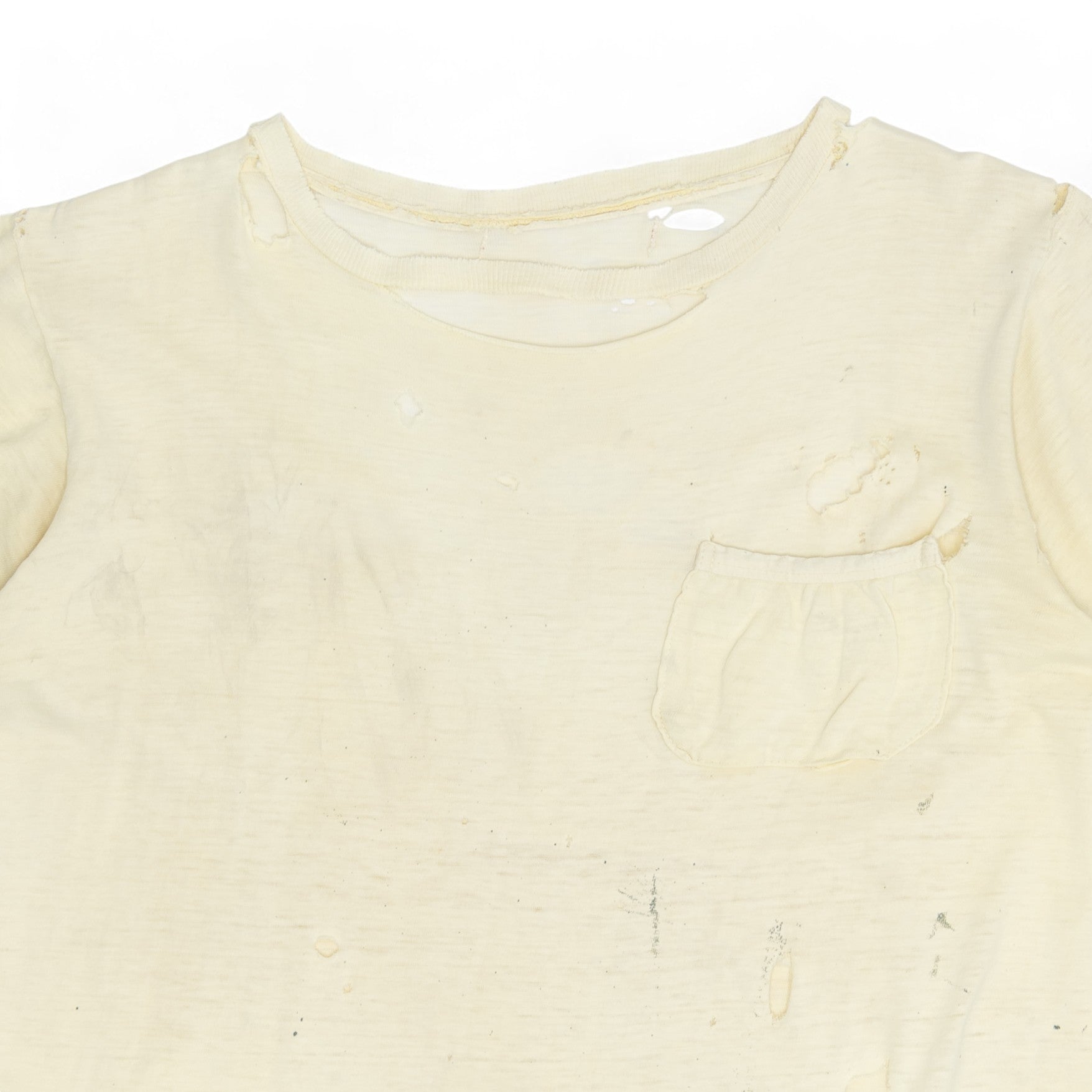 THRASHED BLANK POCKET TEE - 1940'S