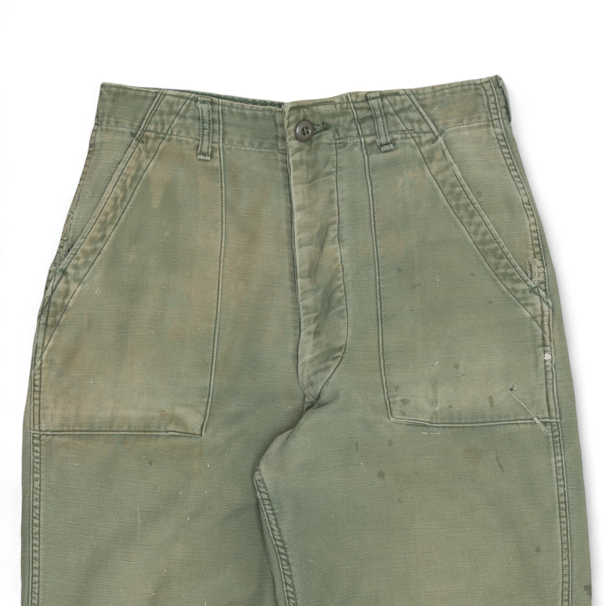 OLIVE MILITARY PANTS - 1970'S