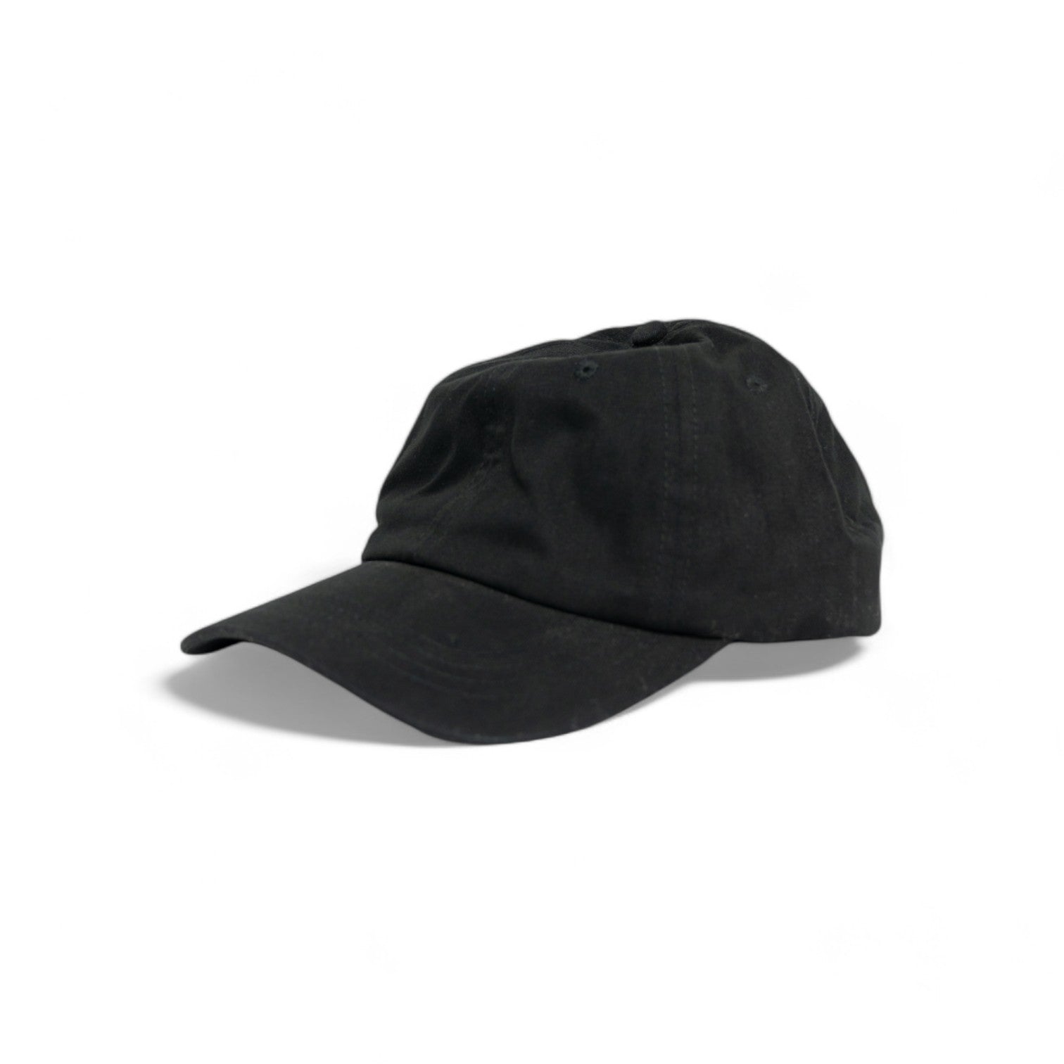 BLANK BLACK VELCRO STRAP HAT - 1990'S